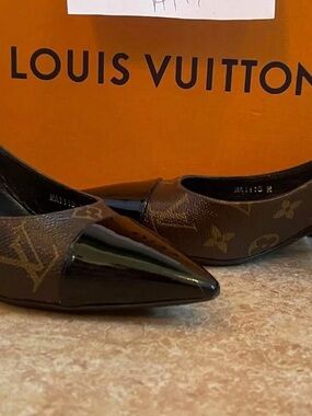 Louis Vuitton Brown Monogram Patent Toe Pointed Pumps